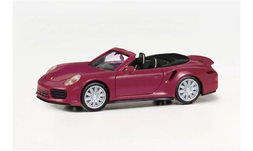 Herpa 038928-002 PORSCHE 911 TURBO CABRIO, RUBINROT METALLIC, H0  