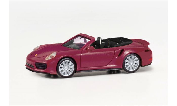 Herpa 038928-002 PORSCHE 911 TURBO CABRIO, RUBINROT METALLIC, H0  