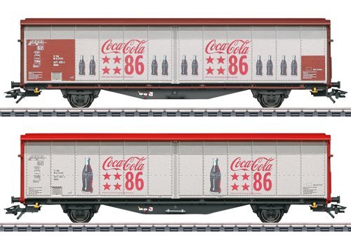 Märkln 48345 Schiebewandwagen-Set Hbbills, Coca-Cola-Privatbahnwagen, Epoche VI