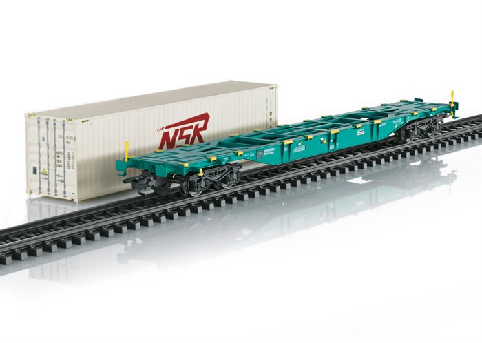 Märklin 47135 4-achsiger Container-Pritschenwagen mit 40-Fuß-Container, NSR, Lineas/NV, epbVI, H0