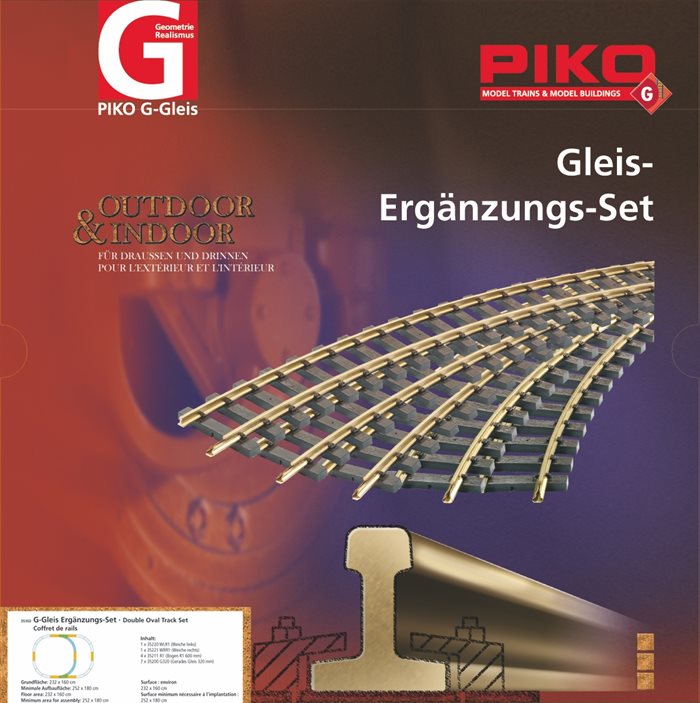 Piko 35302 Gleis Ergänzungs-Set Überholgleis, Spur G