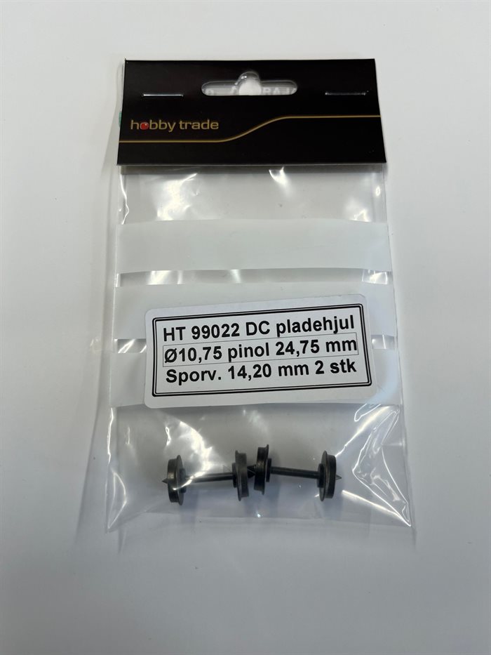 Hobbytrade 99022-2 DC-Plattenrad Ø 10,75 Pinole 24,75 mm Spurweite 14,2 mm, 2 Stk