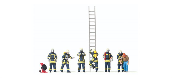 Preiser 10765 Feuerwehrmänner in modernen Uniformen, sechs Figuren, H0
