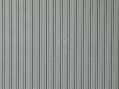 Auhagen 52433 Dekorplatte, Kunststoff, Trapezplatte für Wand und Dach, grau, Größe 100 x 200 mm H0/TT