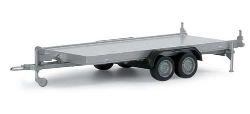 Herpa 52450 HO 1:87 Tandem Light Duty Flatbed Trailer 