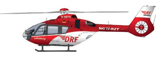 Schuco 74100 Airbus H135 DRF Notarzt Rettungshubschrauber, H0