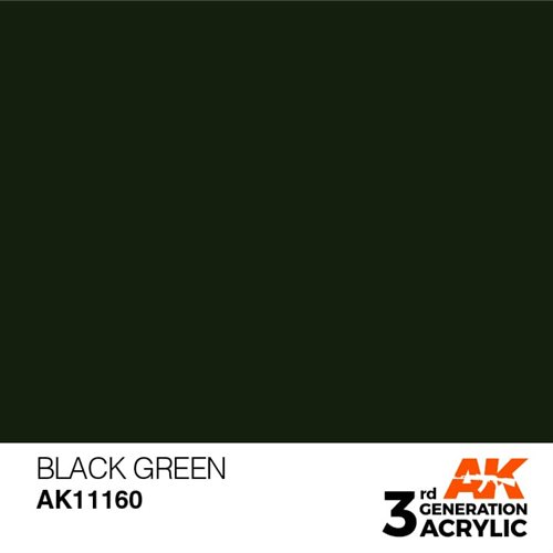 AK11160 Acrylfarbe, 17 ml, Schwarzgrün - Standard