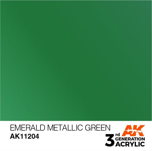 AK11204 Acrylfarbe, 17 ml, Smaragd-Metallic-Grün – Metallic