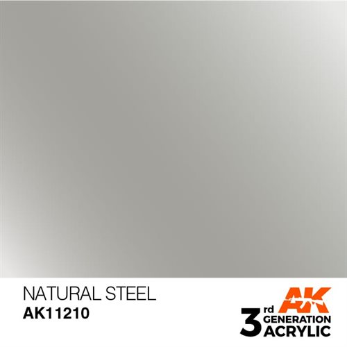 AK11210 Acrylfarbe, 17 ml, Naturstahl – Metallic