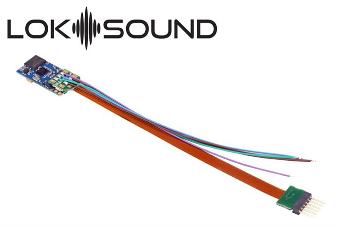 ESU 58816 LokSound 5 micro DCC/MM/SX/M4 "Leerdecoder", 6-pin NEM651, mit Lautsprecher 11x15mm, Spurweite: N, TT, H0