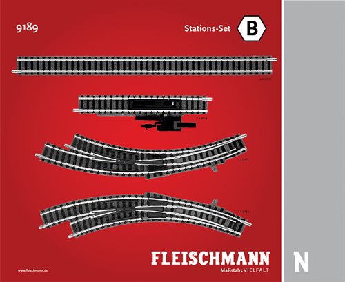 Fleischmann 9189 Schienenverlängerungsset B, Bahnhof, Gleis N