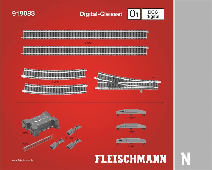 Fleischmann 919083 DCC Digital Rail Set Û1, SPUR N