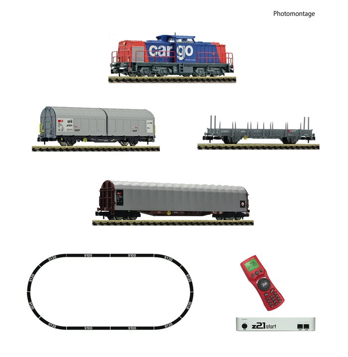 Fleischmann 931903 z21 start Digitalset: Diesellokomotive BR 203 mit Güterzug, SBB Cargo, ep V, SPOR N