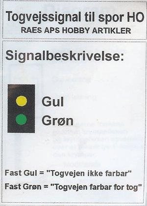 Modelleisenbahn H002 Dänisches Eisenbahnsignal Gelb/Grün, Baukasten, H0