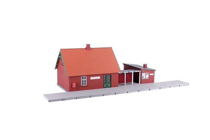 Hobbytrade 87360 Kleiner Landbahnhof aus rotem Stein, H0           