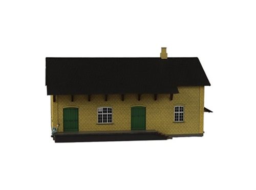  Hobbytrade 87246 Lagerhaus aus gelbem Stein, Laserschnitt, H0