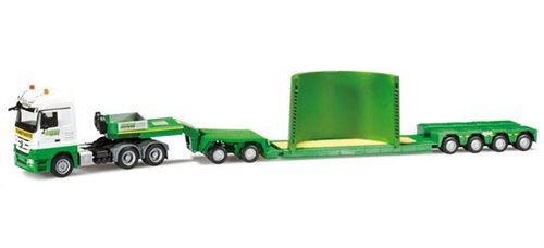 Herpa 302470 MERCEDES-BENZ ACTROS LH LOW BOY SEMI TRAILER WITH CONCRETE HALF-SHELL "VOSSMANN"