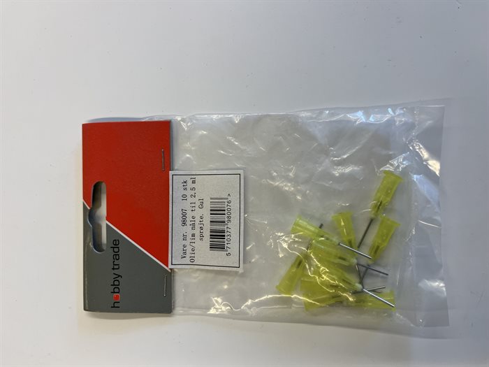 Hobbytrade 98007 Öl-/Klebernadeln für 2,5 ml Spritze, gelb, 10 Stk