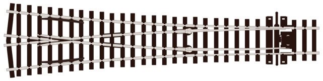 Peco SL-E 198 Y-Kreuzweiche, großer Radius, Code 75, H0