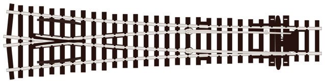 Peco SL E-98 Y-Kreuzungsweiche, großer Radius, Code 100, H0