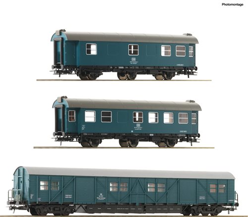 Roco 67198 3-teiliges Wagenset mit Bau-/Instandhaltungswagen der DB, Epoche IV