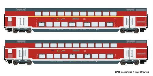 Roco 74149 2-tlg. Set: Doppelstockwagen, DB AG, ep VI, AC,  H0 