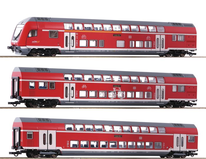 Roco 74151 3-tlg. Set: Doppelstockwagen, DB AG, ep VI, AC,  H0 kommende neuigkeiten 2023