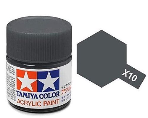 Tamiya 81510 Acrylfarbe, X-10, Gunmetal, 10 ml