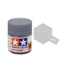 Tamiya 81511 Acrylfarbe, X-11, Chromsilber, 10 ml