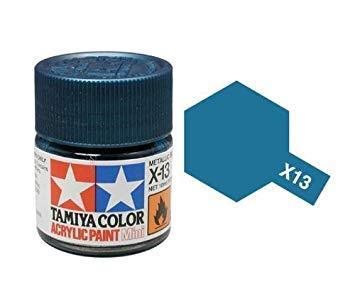 Tamiya 81513 Acrylfarbe, X-13, Metallicblau, 10 ml