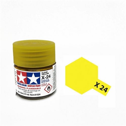 Tamiya 81524 Acrylfarbe, X-24, Klargelb, 10 ml