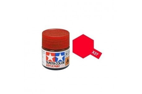 Tamiya 81527 Acrylfarbe, X-27, Klarrot, 10 ml