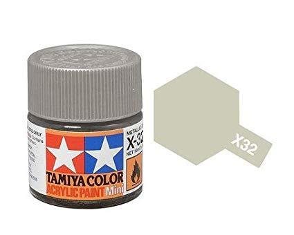 Tamiya 81532 Acrylfarbe, X-32, Titansilber, 10 ml