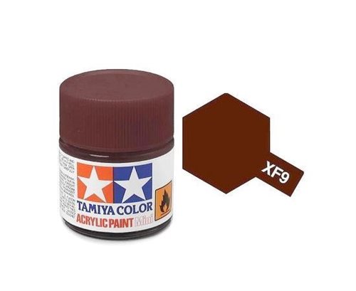 Tamiya 81709 Acrylfarbe, XF09, Rumpfrot, 10 ml