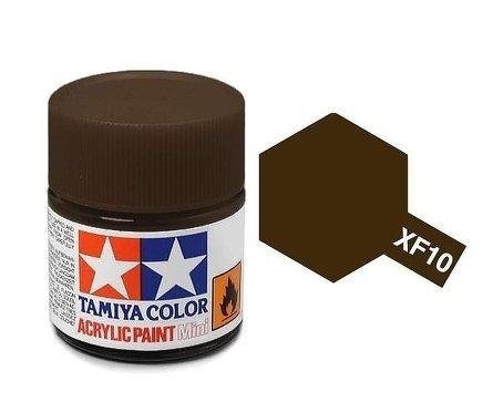 Tamiya 81710 Acrylfarbe, XF10, Mattbraun, 10 ml