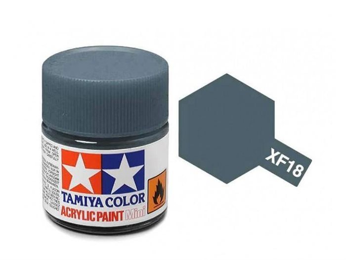 Tamiya 81718 Acrylfarbe, XF18, Mittelblau, 10 ml