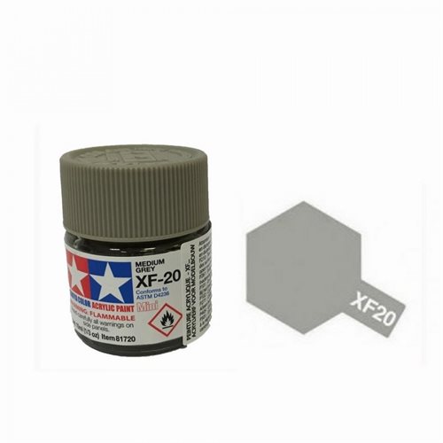 Tamiya 81720 Acrylfarbe, XF20, Mittelgrau, 10 ml