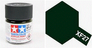 Tamiya 81727 Acrylfarbe, XF27, Schwarzgrün, 10 ml