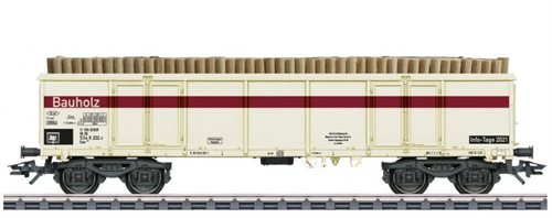 Märklin 48351 4-achsiger Hochbordwagen beladen mit Holz, Infotag 2021, H0