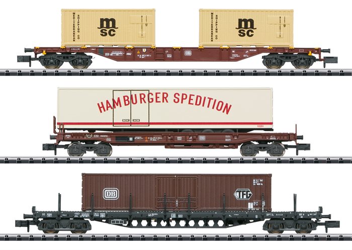 Minitrix 18702 Güterwagen-Set "Containerverkehr" , spur N