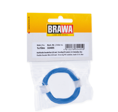 Brawa 32405 Draht, 0,05 mm2, 10 m, blau