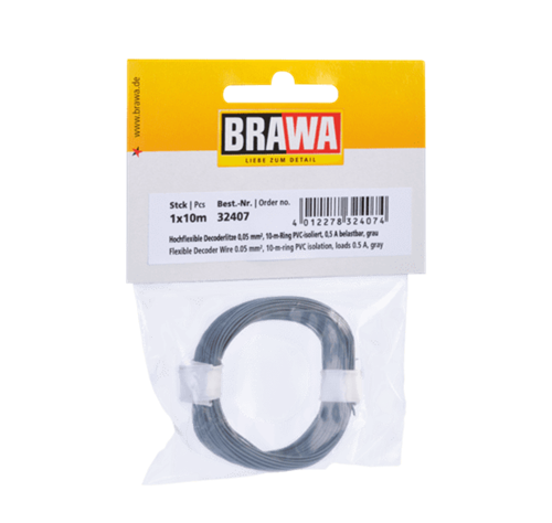 Brawa 32407 Draht, 0,05 mm2, 10 m, grau