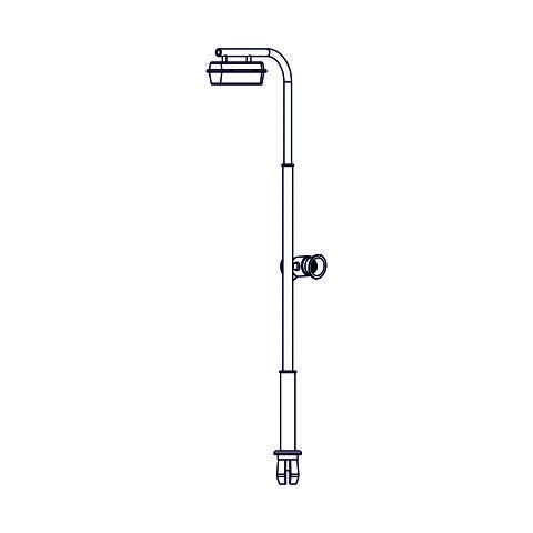 Dekas E-003 Bahnsteiglampe, moderne Ausführung mit Lautsprecher, H0