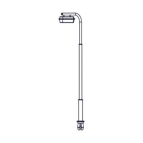 Dekas E-004 Bahnsteiglampe, moderne Ausführung ohne Lautsprecher, H0