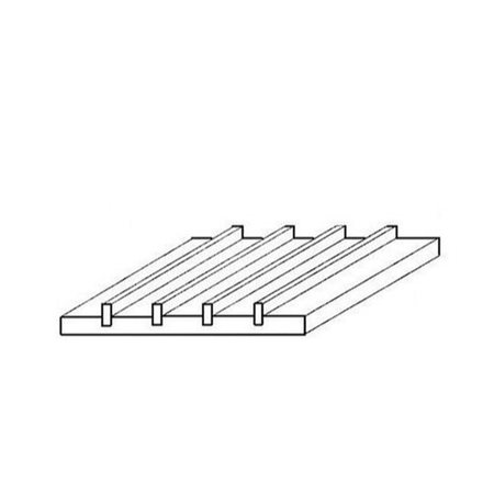 Evergreen 4521 Kunststoffteller mit Erhebungen. 4,8 mm, 150 x 300 x 1,0 mm