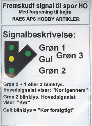 Modelleisenbahn H007H Dänisches Vorsignal, grün/grün/gelb, Bausatz