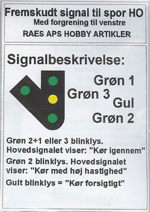 Modelleisenbahn H007V Dänisches Vorsignal, grün/grün/gelb, Bausatz