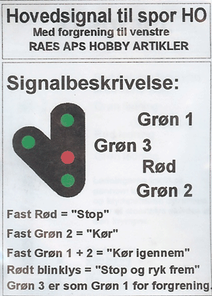 Modelleisenbahn H008V Dänisches Hauptsignal grün/rot/grüner Bausatz