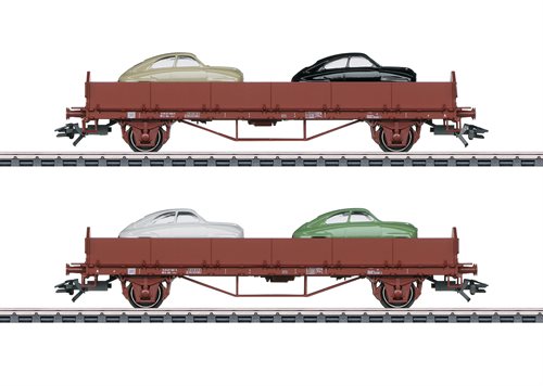 Märklin 45084 Set bestehend aus 2 Waggons der Schwedischen Staatsbahnen, beladen mit 4 verschiedenen Saab 92