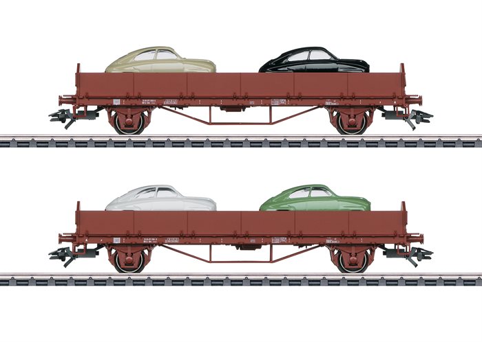 Märklin 45084 Set bestehend aus 2 Waggons der Schwedischen Staatsbahnen, beladen mit 4 verschiedenen Saab 92